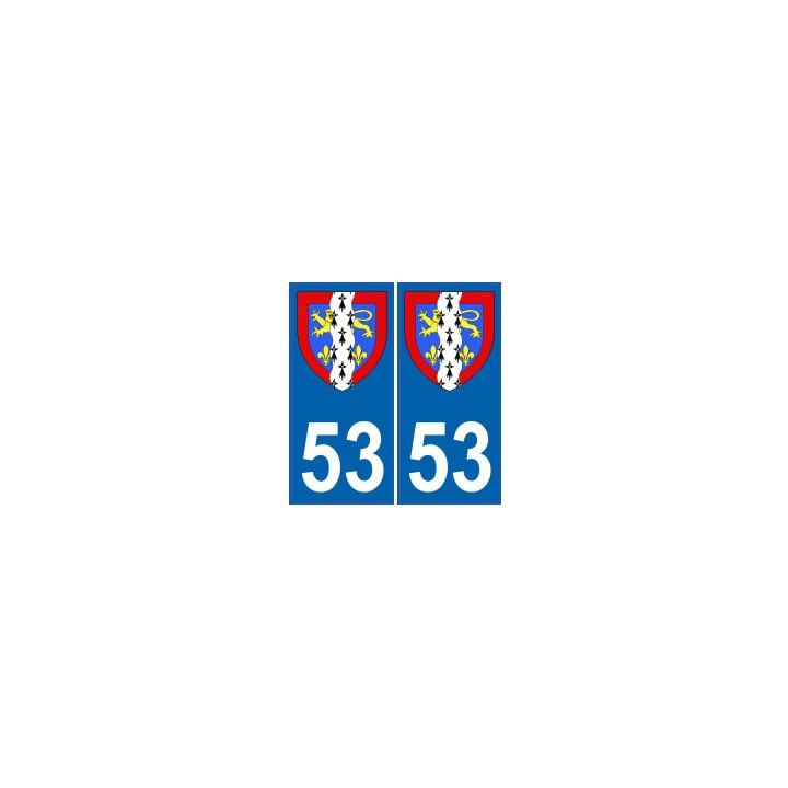 53 Mayenne autocollant plaque blason armoiries stickers département