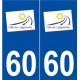 60 Laigneville logo autocollant plaque stickers ville