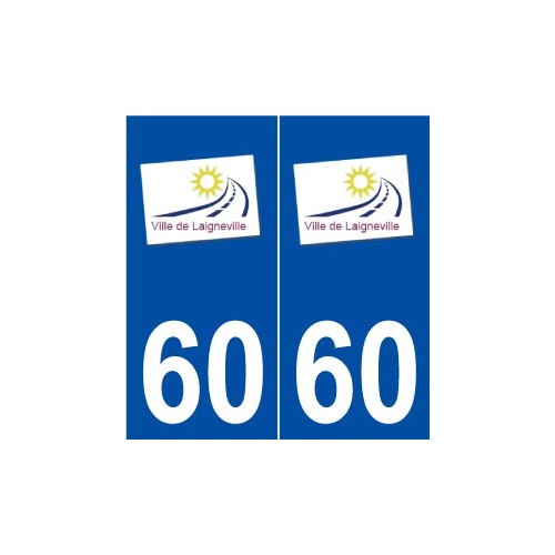 60 Laigneville logo autocollant plaque stickers ville