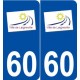 60 Laigneville logo autocollant plaque stickers ville