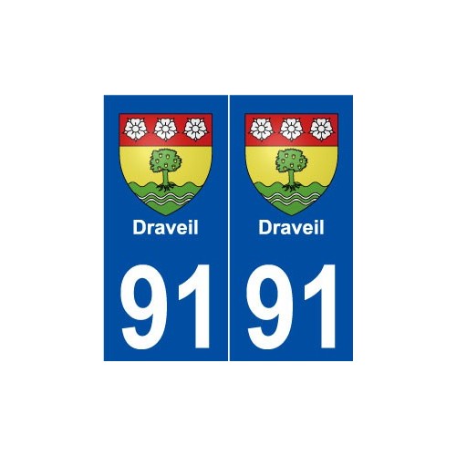 91 Draveil blason autocollant plaque stickers ville