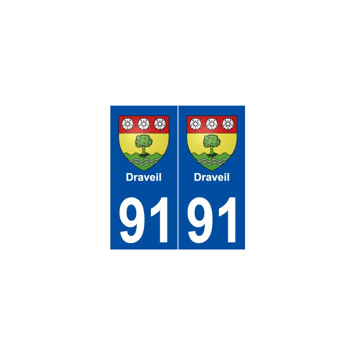 91 Draveil blason autocollant plaque stickers ville