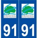 91 Draveil logo autocollant plaque stickers ville