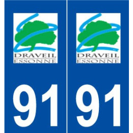 91 Draveil logo autocollant plaque stickers ville
