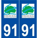 91 Draveil logo autocollant plaque stickers ville