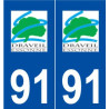 91 Draveil logo autocollant plaque stickers ville