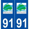 91 Draveil logo autocollant plaque stickers ville