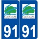 91 Draveil logo autocollant plaque stickers ville