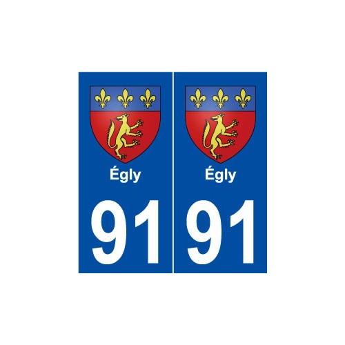 91 Égly blason autocollant plaque stickers ville