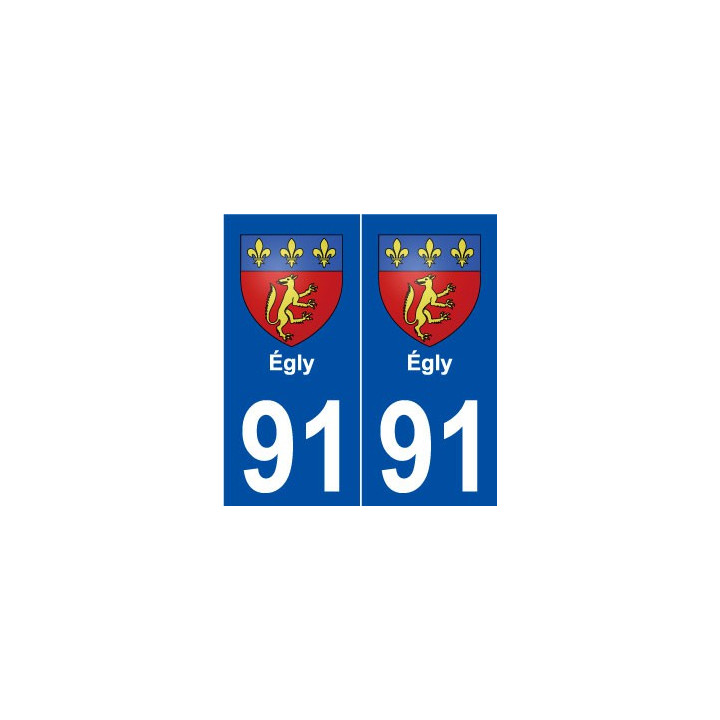 91 Égly blason autocollant plaque stickers ville
