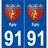 91 Égly blason autocollant plaque stickers ville