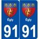 91 Égly blason autocollant plaque stickers ville
