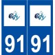 91 Égly logo autocollant plaque stickers ville