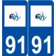 91 Égly logo autocollant plaque stickers ville