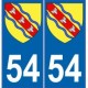 54 Meurthe autocollant plaque blason armoiries stickers département