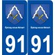 91 Épinay-sous-Sénart blason autocollant plaque stickers ville
