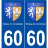60 Margny-lès-Compiègne blason autocollant plaque stickers ville