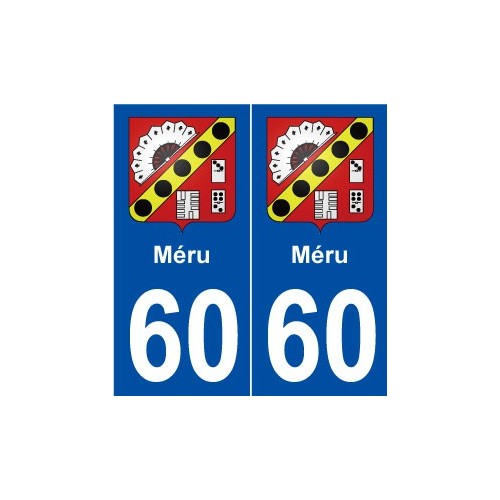 60 Méru blason autocollant plaque stickers ville