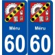 60 Méru blason autocollant plaque stickers ville