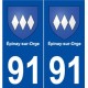 91 Épinay-sur-Orge blason autocollant plaque stickers ville