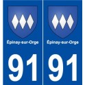 91 Épinay-sur-Orge blason autocollant plaque stickers ville