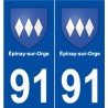 91 Épinay-sur-Orge blason autocollant plaque stickers ville
