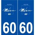 60 Méru logo autocollant plaque stickers ville