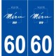 60 Méru logo autocollant plaque stickers ville