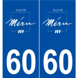 60 Méru logo autocollant plaque stickers ville