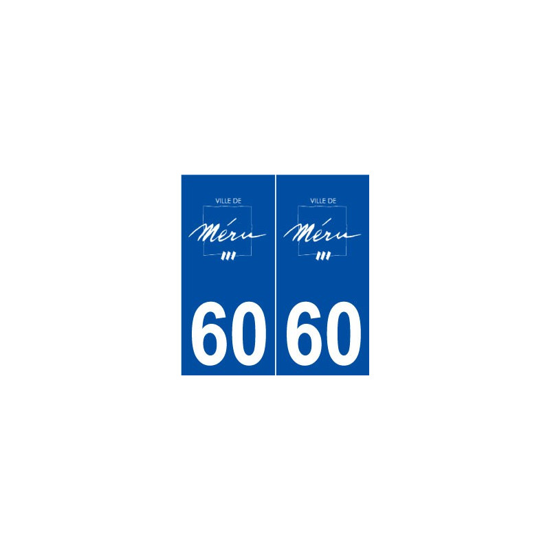 60 Méru logo autocollant plaque stickers ville