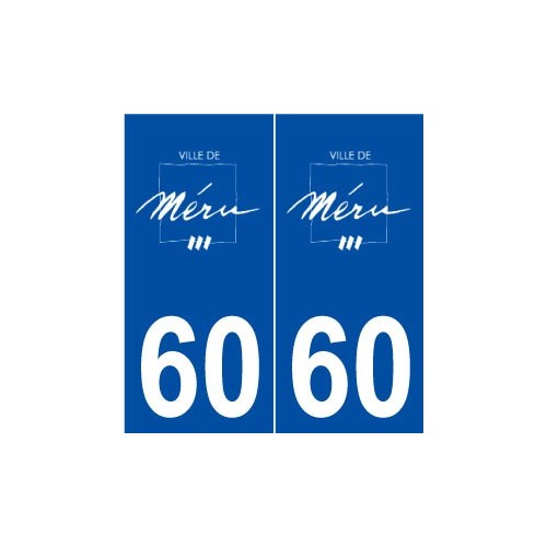 60 Méru logo autocollant plaque stickers ville