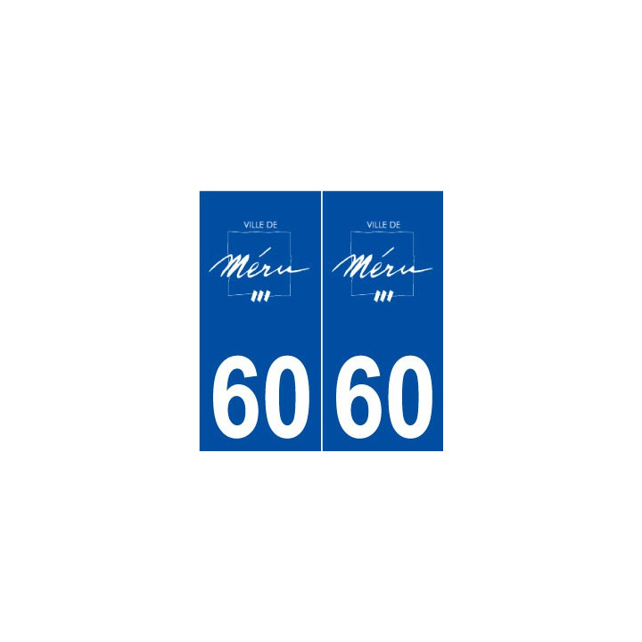 60 Méru logo autocollant plaque stickers ville