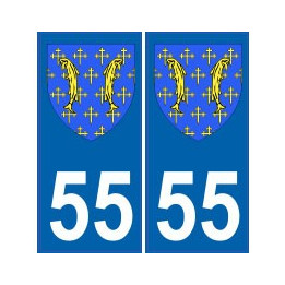 55 Meuse autocollant plaque blason armoiries stickers département