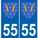 55 Meuse autocollant plaque blason armoiries stickers département