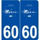 60 Méru logo autocollant plaque stickers ville