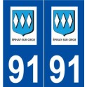 91 Épinay-sur-Orge logo autocollant plaque stickers ville