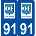 91 Épinay-sur-Orge logo autocollant plaque stickers ville