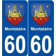 60 Montataire blason autocollant plaque stickers ville