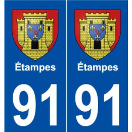 91 Étampes blason autocollant plaque stickers ville