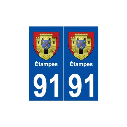 91 Étampes blason autocollant plaque stickers ville