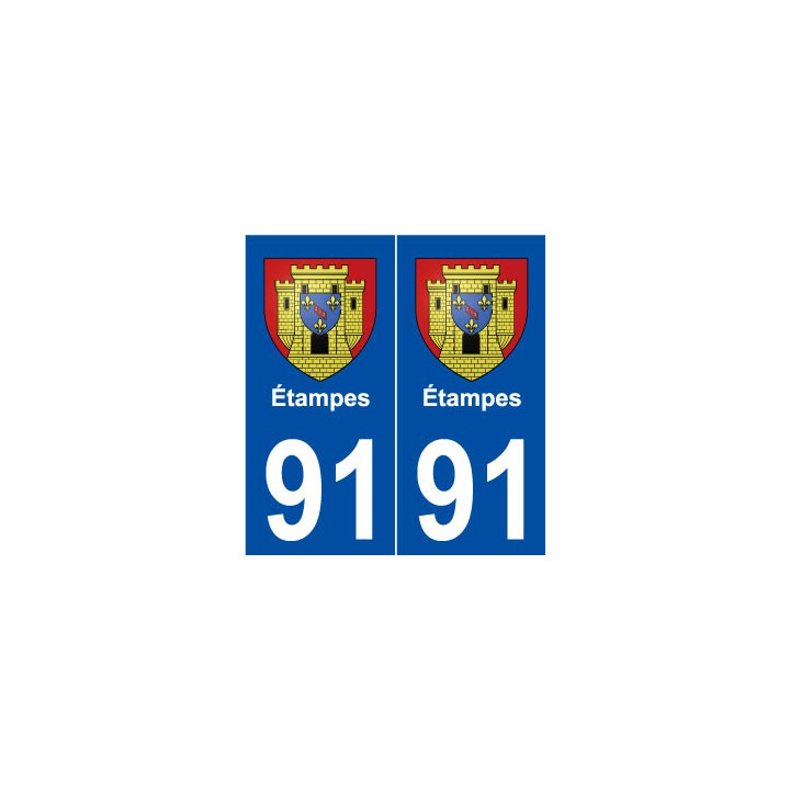 91 Étampes blason autocollant plaque stickers ville