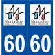 60 Montataire logo autocollant plaque stickers ville