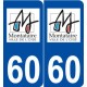 60 Montataire logo autocollant plaque stickers ville
