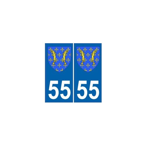 55 Meuse autocollant plaque blason armoiries stickers département