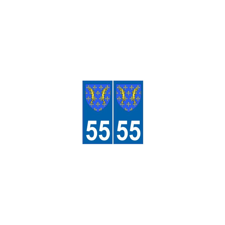 55 Meuse autocollant plaque blason armoiries stickers département