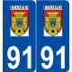 91 Étampes logo autocollant plaque stickers ville