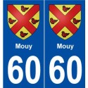 60 Mouys blason autocollant plaque stickers ville