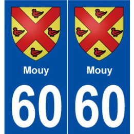 60 Mouys blason autocollant plaque stickers ville