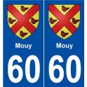 60 Mouys blason autocollant plaque stickers ville