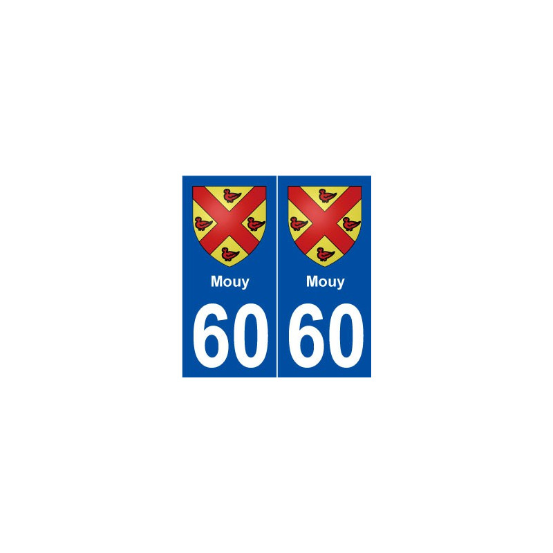 60 Mouys blason autocollant plaque stickers ville